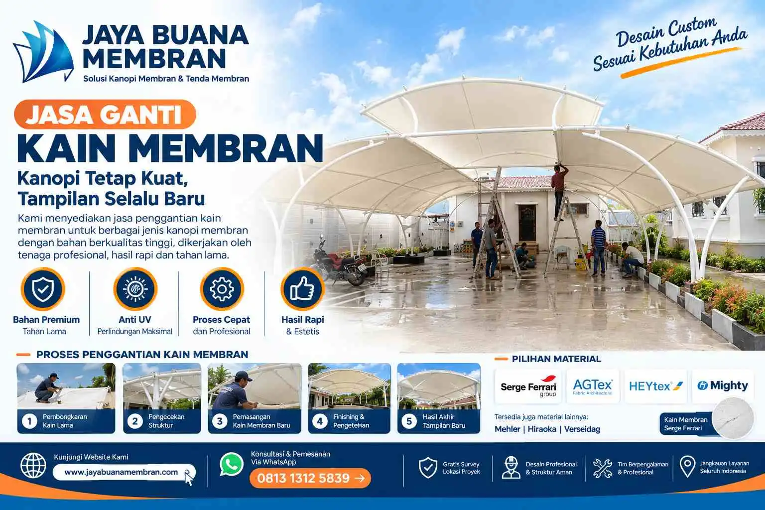 Jasa Ganti Kain Membran