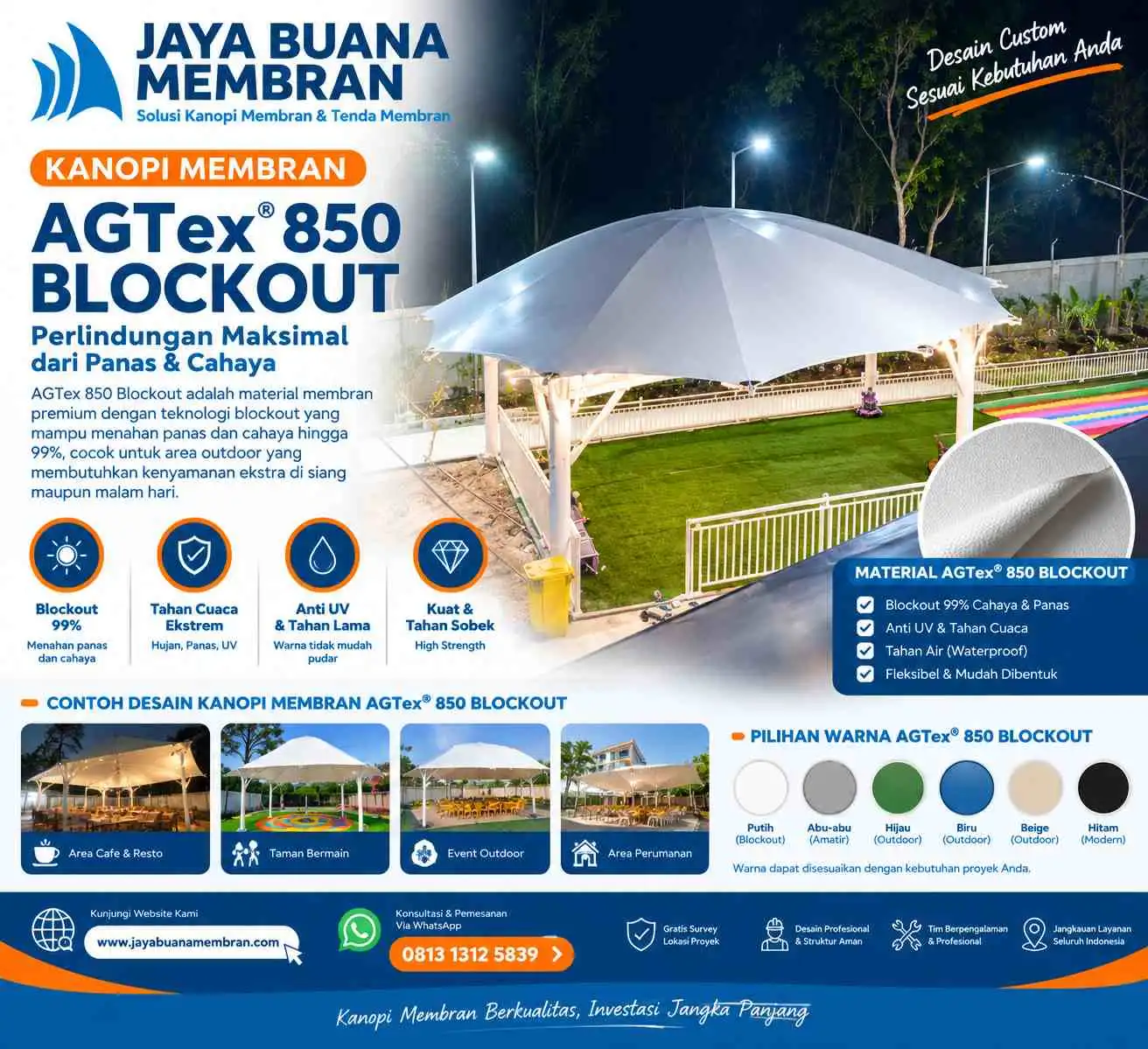 Kanopi Membran AGTex 850 Blockout