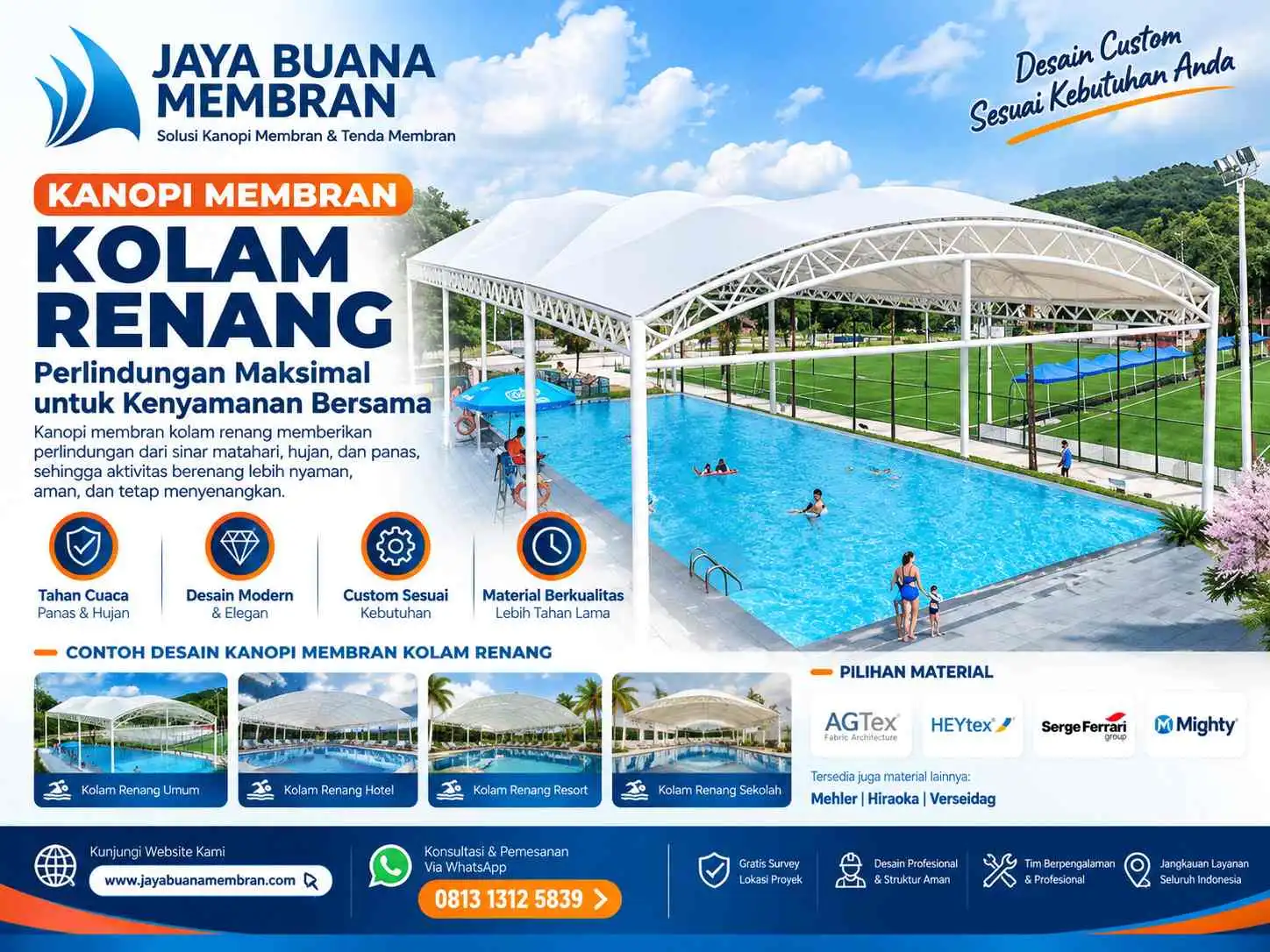 Kanopi Membran Kolam Renang