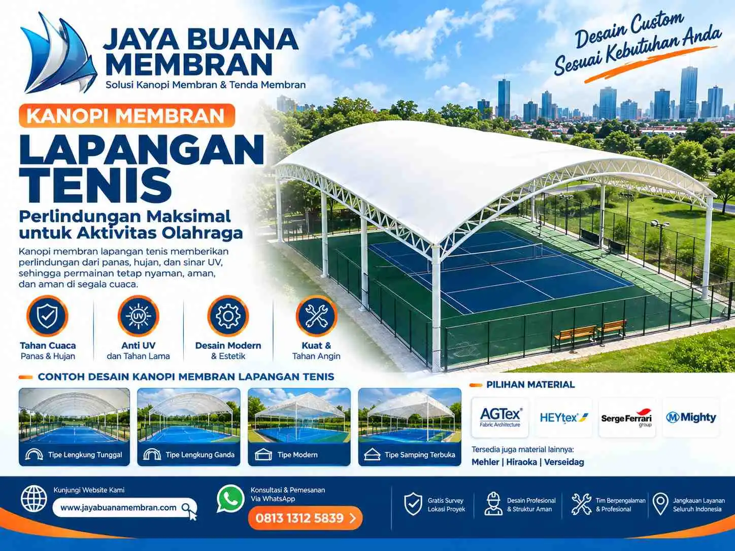 Kanopi Membran Lapangan Tenis
